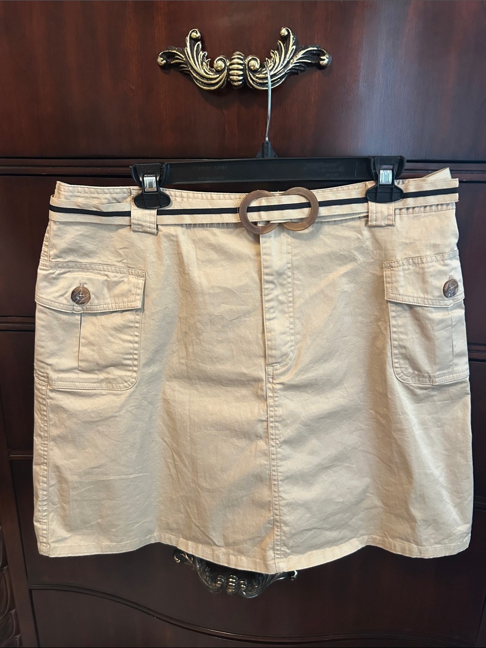 White Stag Beige Mini Skirt with Belt Detail